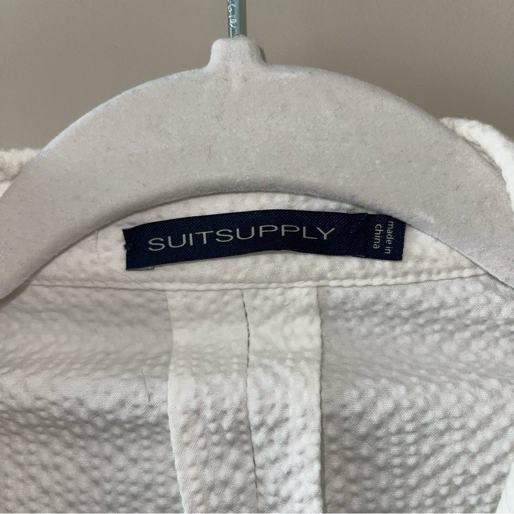 ❌SOLD❌ SUIT SUPPLY WHITE COTTON SUIT JACKET - Picture 4 of 11